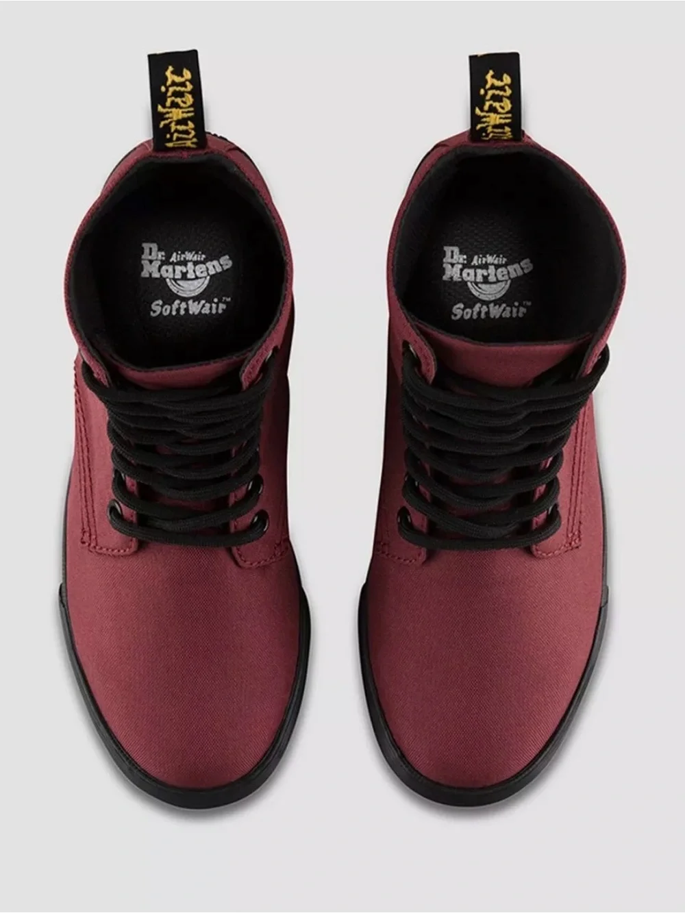 Doc Dr. Martens JUNIOR Youth SHERIDAN CANVAS CASUAL BOOTS Cherry 🍒